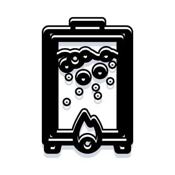 Boiling water in a pot over fire icon Stockillustratie