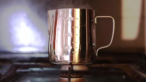 Boiling water for preparation of specialty coffee infusion footage Stock Footage 308866314