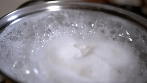 Boiling water in a saucepan Stock Footage 306778796