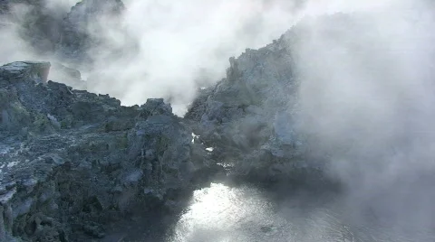 Boiling Water Seam from Hot Springs Stock Footage