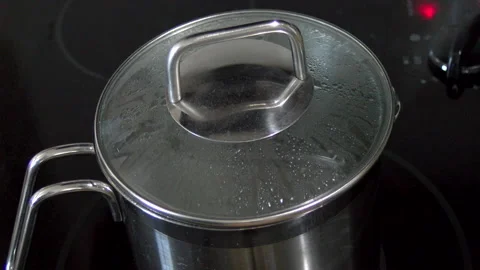 Boiling Water on the Stove Stock Footage