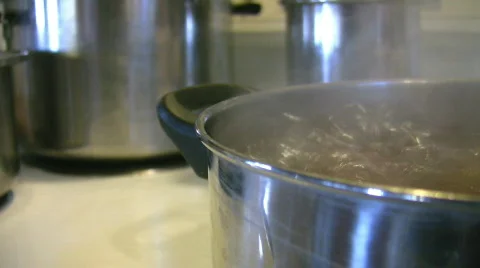 Boiling water. Two shots. Stock Footage