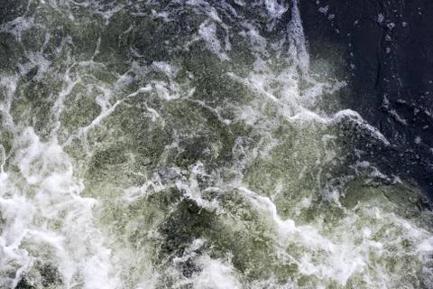 Boiling water at the waterfall. Stock Photos