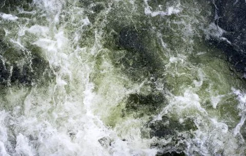 Boiling water at the waterfall. Stock Photos
