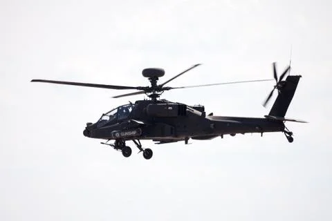 Boing AH-64 Apache flights on airport Foto stock