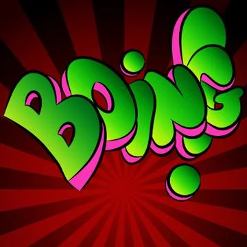 Boing comic sound effect text Stock Illustration