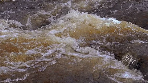 Boisterous river stream. Footage of slow motion. Stock Footage 102748341