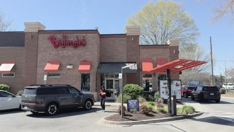 Bojangles restaurant drive thru establishing 4k Stock Footage 332990807