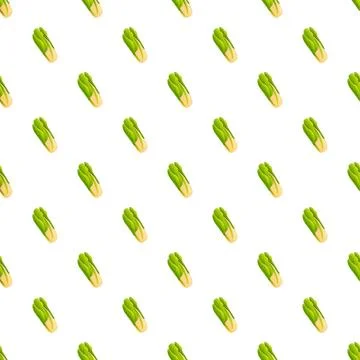 Bok choy vegetables seamless repeating pattern Stock Illustration