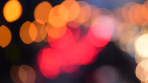 Bokeh abstract blurred background festive traffic yellow orange green red lights Stock Footage 122511050