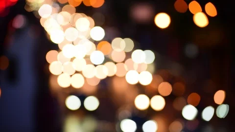 Bokeh abstract blurred background festive traffic yellow orange green red lights Stock Footage 122511135