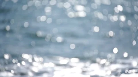 Bokeh abstract sea background of a summer ocean sunset with small waves on the Stock Footage 252252916