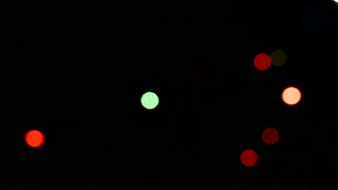Bokeh and blur of fireworks exploding at night in the sky. Stock Footage 86298185
