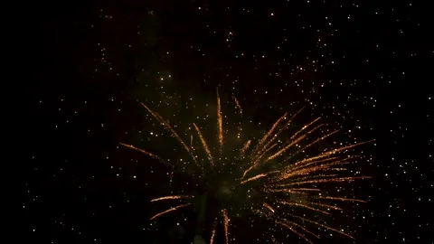Bokeh and blur of fireworks exploding at night sky. Colourful fireworks defocus Stock Footage 205035449