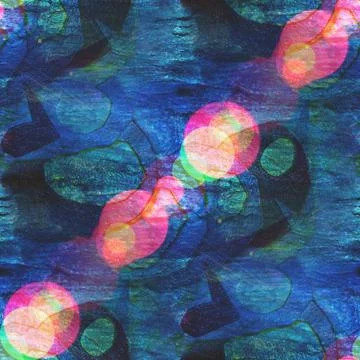Bokeh art seamless texture, background blue watercolor, abstract Illustrazione stock