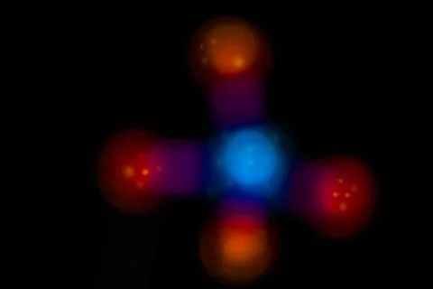 Bokeh atom or molecule structure of Barium Nitrate 스톡 사진
