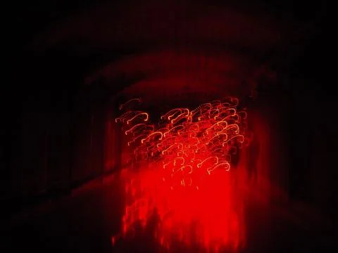 Bokeh backdrop of red night lights with motion blur Stock Photos