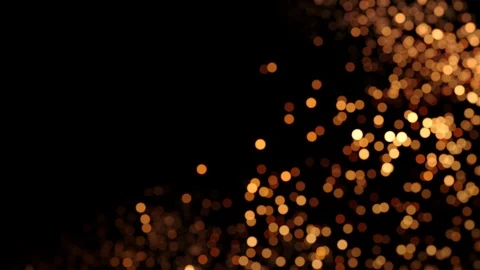 Bokeh background - dynamic flow of blurred golden lights - seamless looping (4K) Stock Footage 126042873