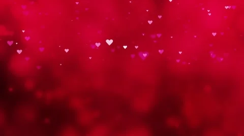 Bokeh background with falling red hearts Stock Footage 10803287