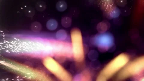 Bokeh background, Fireworks Display With Lots Of Colorful Bursts with bokeh Stock Footage 97708298