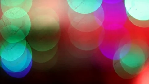 Bokeh background of Gate On the Road with lights, Blurry photo at night time Stock Footage 117248732