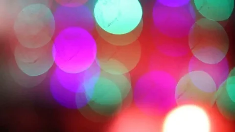 Bokeh background of Gate On the Road with lights, Blurry photo at night time Stock Footage 117248741