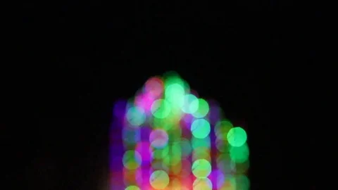 Bokeh background of Gate On the Road with lights, Blurry photo at night time. Stock Footage 117248815