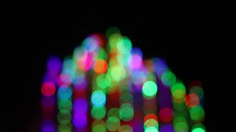 Bokeh background of Gate On the Road with lights, Blurry photo at night time Stock Footage 117248826