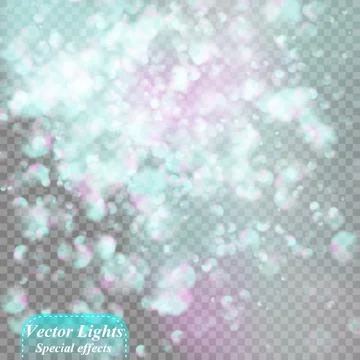 Bokeh background. Snowflakes isolated. Vector illustration. Stock Illustration