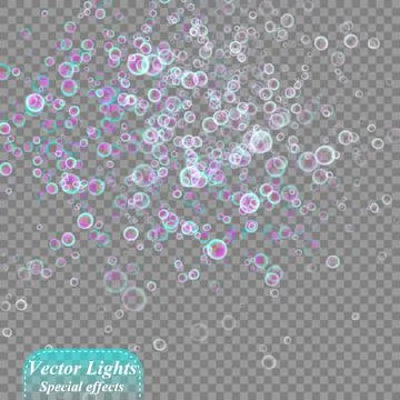Bokeh background. Snowflakes isolated. Vector illustration. Stock Illustration