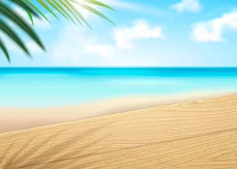 Bokeh beach scene Stockillustratie