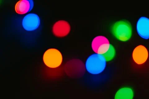 Bokeh on black background Stock Photos