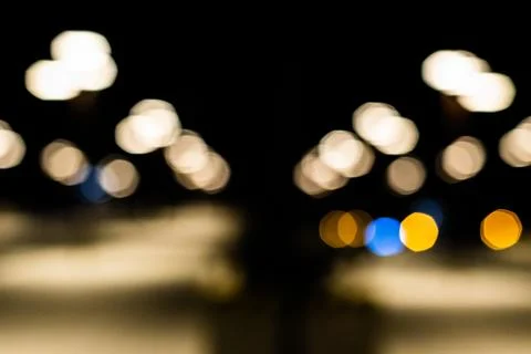 Bokeh on black background Stock Photos