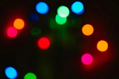 Bokeh on black background Stock Photos