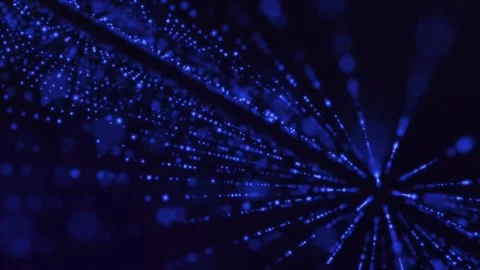 Bokeh blue bubbles rods slowly rotating at night 스톡 동영상 259262366