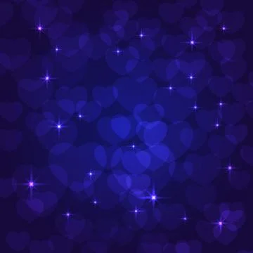 Bokeh blue valentine background Illustrazione stock