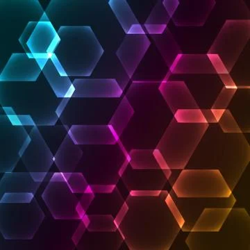 Bokeh blur with hexagons background Stock Illustration