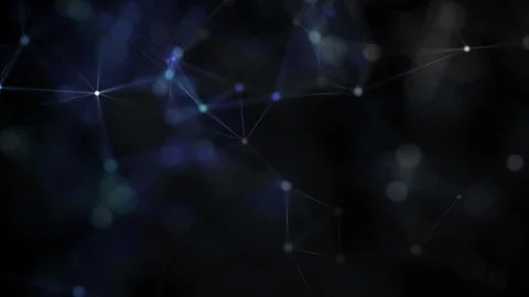 Bokeh. Blurred. Geometric pattern with connected lines and dots. Cybernetic dots Video stock 105674639