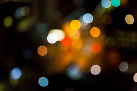 Bokeh blurred lights design pattern Multi colored Christmas and street Bok... 스톡 사진