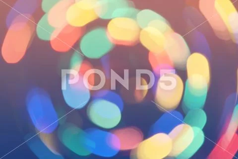 Bokeh christmas lights background retro colorful whirl Stock Photos