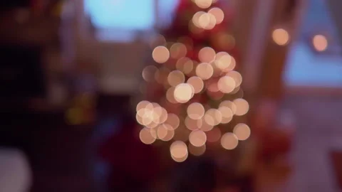 Bokeh Christmas Tree, Out of Focus Shot, Festive Holiday Season Decoration Vidéo 293281643