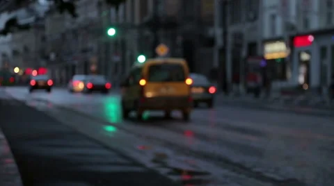 Bokeh of city lights at night Stock Footage 64783571
