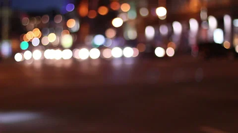 Bokeh City Traffic 2 Stock Footage