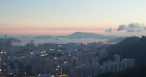Bokeh of city view at sunset Stock Footage 136020085