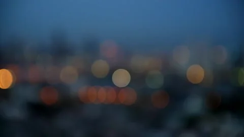 Bokeh in dark blurry background at night, Bokeh of city lights, Defocused night  Stock Footage 232287866