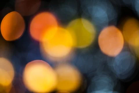 Bokeh effect background of decoration on tree by party light Stock Photos