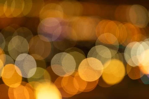 Bokeh effect of city lights. Creative background, blurred lights. Abstract. Stock Photos