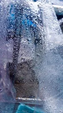 Bokeh effect drops of dew, Foto stock