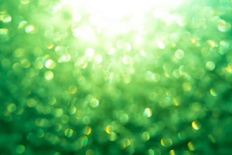 Bokeh effect, the ice texture on the window has a green tint Stock Photos
