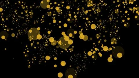 Bokeh effect isolated on black background. Dark Abstract Gold bokeh sparkle on Stock Illustration